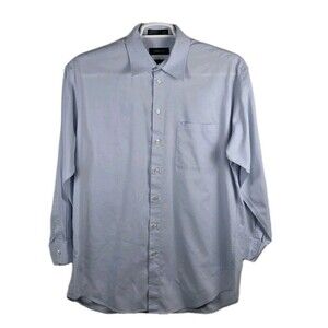 Liz Claiborne Men's Large 16- 32/33 Light Blue Long Sleeve Button Up Shirt